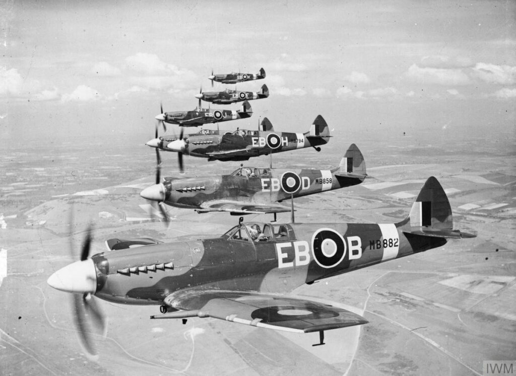 Supermarine Spitfire Mk XIIs in formation